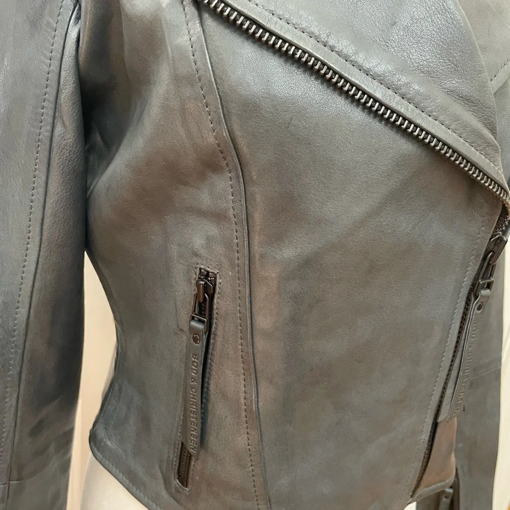 Genuine Leather Moto Jacket With Detachable Hood from BOD & CHRISTENSEN - Picture 5 of 12